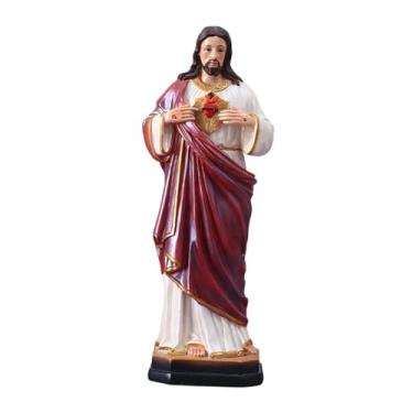 Imagem de Bothyi Estátua do Sagrado Coração de Jesus, Decoração Religiosa, Pintada, para Altar Doméstico, Exibição em Mesa, Presente Religioso