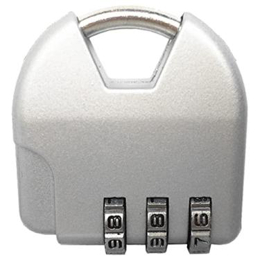 Imagem de Dioche Bloqueio de Bagagem, Cadeado de Combinação de Liga de Zinco Com Configuração de Senha Diy para Mala de Viagem Mochila Ginásio Armário (branco prateado)