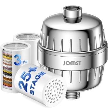 Imagem de Filtro de chuveiro 25 estágios Plus com 3 núcleos - Maximiza a filtragem do filtro de água do chuveiro e reduz 97,45% de cloro - O melhor filtro de chuveiro para pele mais macia e cabelos mais