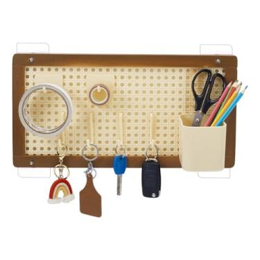 Imagem de AHANDMAKER 1 conjunto de kit de combinação de Pegboard natural com ganchos de 5 mm, organizador de parede para casa, escritório, artesanato, sala, armazenamento, artesanato, organização, ornamentos