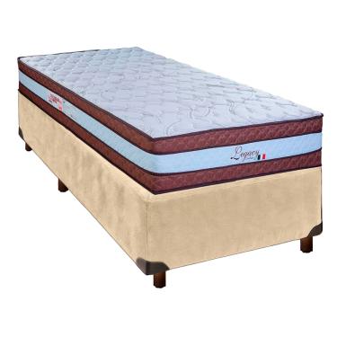 Imagem de Cama Box Perola Solteiro + Colchão Molas Ensacadas Legaccy Paropas