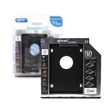 Imagem de Adaptador Caddy - Converte Baia De Gravador De Notebook Sata Para HD / SSD De 2.5 - 9,5mm