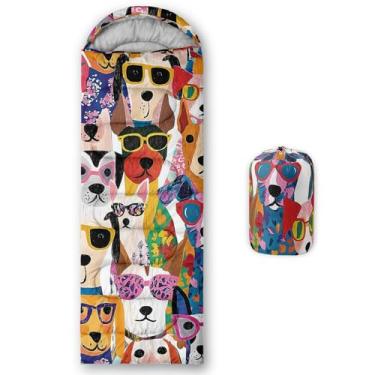 Imagem de AILONEN Saco de dormir para meninos e meninas, adultos, leve e impermeável, 3 estações para clima quente e frio, portátil, viagem, acampamento, caminhada