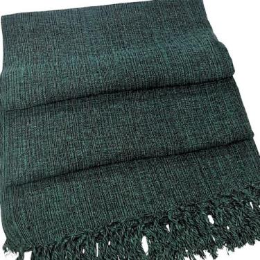 Imagem de Manta Decorativa Tear tam. Casal Verde Bandeira Mescla - Art Tertulian