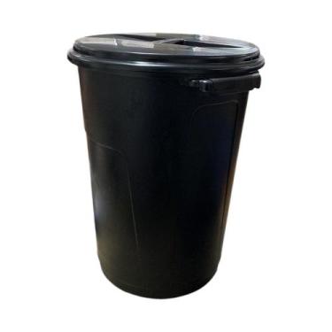 Imagem de Lixeira com Tampa 60L - Preta - PLASTILAR