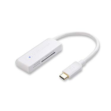 Imagem de Leitor de cartão de entrada dupla USB 3.1 tipo C Cable Matters para cartões de memória Micro SD/SDHC/SDXC, Branco, USB-C