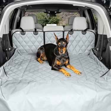 Imagem de 4Knines Forro de carga SUV para cães, tapete de porta-malas para SUV, capa de carga durável, protetor – compatível com banco dividido 60/40 e passagem de braço, impermeável, lavável na máquina