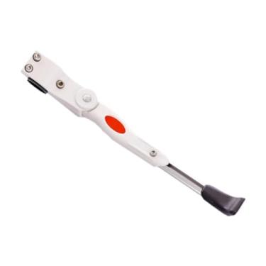 Imagem de menolana Descanso lateral traseiro para bicicletas de 16 a 20 polegadas, apoio para os pés ajustável e antiderrapante, suporte universal para bicicletas de, Branco