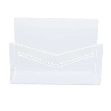 Imagem de aqxreight Suporte de Correio, Acrílico Espesso Premium à Prova de Arranhões, Leve, Base de Borracha Antiderrapante, Design de Borda Arredondada, para Cartas, Papéis, Cartões de Visita, (Transparente)