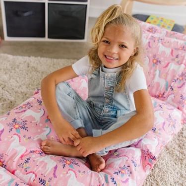 Imagem de Wildkin Espreguiçadeira infantil para meninos e meninas, mede 170 x 69 cm, ideal para viagens e perfeita para festas do pijama, requer 4 travesseiros de tamanho padrão (não incluídos) (unicórnios