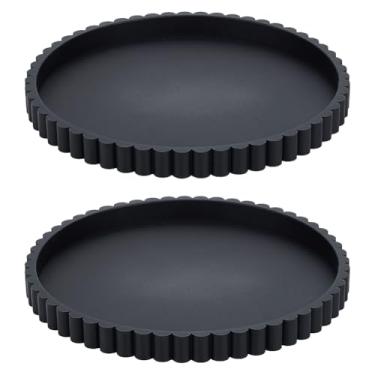 Imagem de WEBEEDY 2 bandejas redondas pretas de silicone para banheiro, 23 cm, bandeja decorativa para banheiro, balcão, cozinha, decoração de mesa de centro, dia de Ação de Graças, Natal, decoração de casa