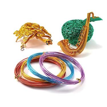Imagem de YDJIANCAI Fio de alumínio para artesanato de 0,8 mm de espessura, rolo multicolorido de 10 m para fabricação de joias, armadura de escultura, fabricação de modelos, embrulho de arame resistente e