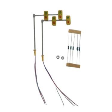 Imagem de Colaxi Conjunto de 2 semáforos, luzes para pedestres, decoração para maquete de em mesa de areia, micro paisagem e dioramas.