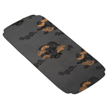 Imagem de Tapete decorativo de cerimônia de chá, lavável, bordado requintado, estilo japonês, conjunto de chá para mesa, cerimônias de chá, tecido de algodão (Preta)