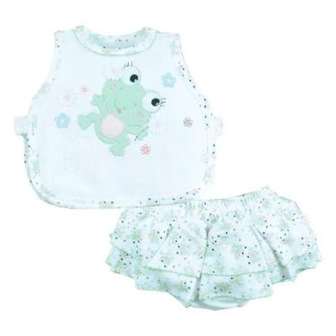 Imagem de Bata Com Tapa Fralda Bebê Menina Algodão Estampado Upi Uli