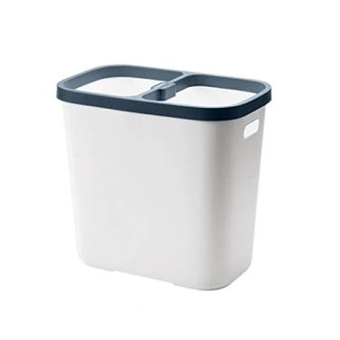 Imagem de Caixote do lixo 12L Retangular Compartimento Duplo Lixeira Reciclagem de Lixo Classificação Caixote do Lixo para Cozinha Banheiro Escritório Liviroom Lixeira