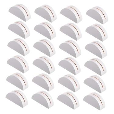 Imagem de Vaveren Conjunto de 24 Porta-Cartões de Lugar, Etiquetas para Fotos e Menus, em Madeira, Elegantes, para Decoração de Mesas de Casamento, Banquetes e Festas, Branco