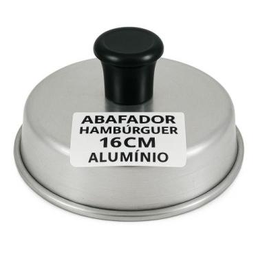 Imagem de Abafador de Hambúrguer 16 cm Alumínio  Ideal para Chapas, Lanches e Co