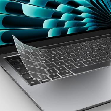 Imagem de 2 peças de capa de teclado premium, protetor ultrafino, compatível com MacBook Pro 35.6 cm M5 e 35.6 cm/40.6 cm M4/M3/M2/M1 Pro/Max Chip; MacBook Air 38.1 cm/34.5 cm M4/M3/M2 Chip, 2025-2021 EUA (ANSI