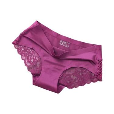 Imagem de Calcinhas Femininas plus Size 4XL Em Renda De Seda Sem Costura, Linger