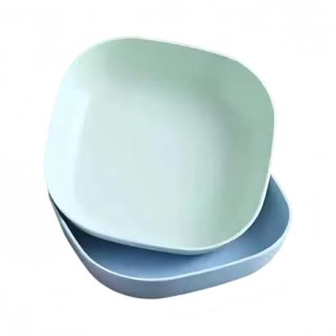 Imagem de Pratos de 2 peças inquebráveis: 10x mais duráveis do que placas de cerâmica, resistentes ao amarelecimento e deformação ao longo do tempo, ideais para descarte de espinhas de peixe e servir frutas