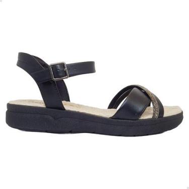 Imagem de Sandália massageadora feminina comfortflex anatomica preta , 37