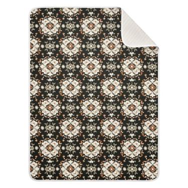 Imagem de Wassud Manta de bebê marrom com formas ornamentais para meninos e meninas, cobertor para recém-nascido, essencial para recém-nascidos, cobertores macios 76 x 101 cm