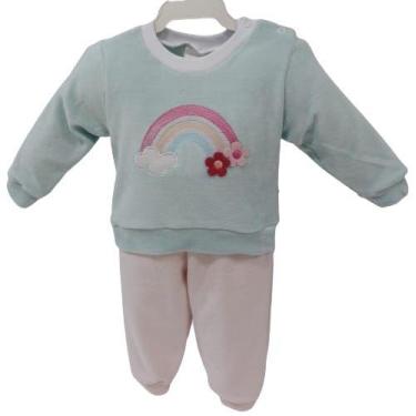 Imagem de Conjunto Bebê Feminino Blusa Calça Inverno Chuquinha Baby 2915, Azul, 