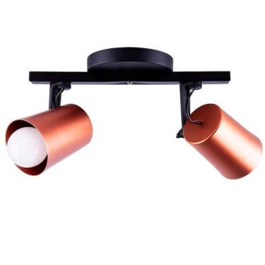 Imagem de Luminária de Teto Spot Trilho Luz Direcionável Fokus 2 Lâmpadas E27 Mo