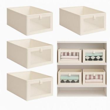 Imagem de Kit 4 Caixas Organizadoras Multiuso 40x27x17cm Para Roupas e Objetos -