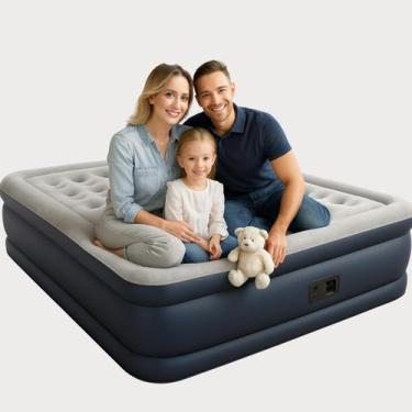 Imagem de Colchão Inflável Queen 203x152cm Com Bomba Elétrica - Pratiarejo