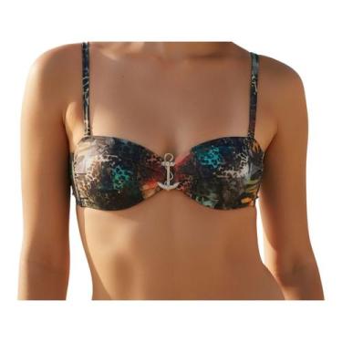 Imagem de Top Biquíni sem alça com Acessório Âncora Moda Verão - Corpo Dourado M