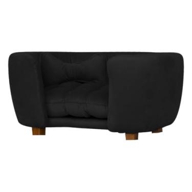 Imagem de Poltrona Cama Pet Estofada Tecido Veludo(Preto)