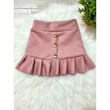 Imagem de Saia De Suede babado Infantil Mini Diva Modinha Meninas blogueirinha -