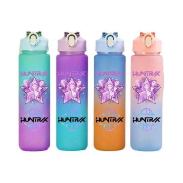 Imagem de Garrafa De Água KPop Demon Hunters De 750ML Com Cores Em Gradiente Par