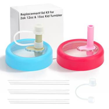 Imagem de Zukro Tampa de substituição para copo infantil Zak de 340 g, tampa de copo infantil, vermelho e azul