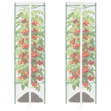 Imagem de ZeeDix Rede de pássaros para gaiola de tomate de jardim, pacote com 2 gaiolas de malha de jardim, árvore frutífera, arbusto, mirtilo, trepadeira, rede de cobertura, rede de jardim, persiana de caça