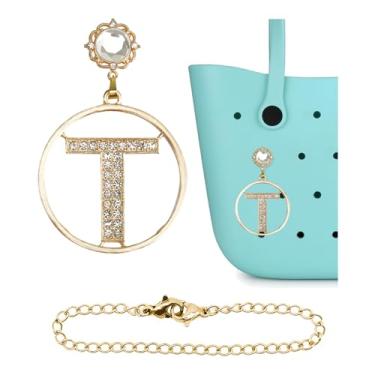 Imagem de Berloques de letras de strass para bolsa Bogg, acessórios multiusos para decoração de bolsa de praia, Liga de aço, Sem Pedra Preciosa