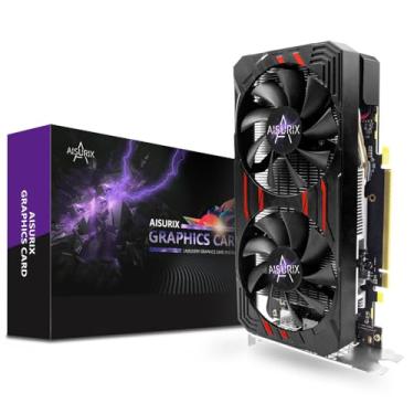 Imagem de Kelinx Placa gráfica AISURIX RX 580, 2048SP, Real 8GB, GDDR5, 256 bits, PC Gaming Video Card, 2XDP, HDMI, PCI Express 3.0 com parada de ventilador congelado para computador desktop gamer GPU