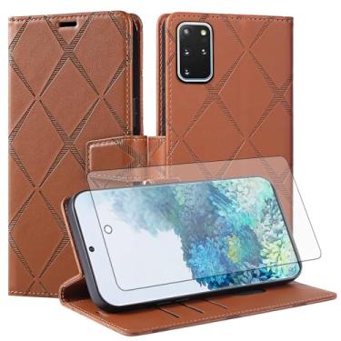 Imagem de Asuwish Capa de telefone para Samsung Galaxy S20 Plus S20+ 5G capa carteira com protetor de tela de vidro temperado PU couro sintético flip porta-cartões celular S20+5G S20plus 20S + S2O S 20 20+ G5