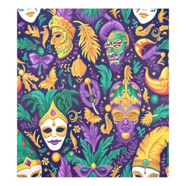 Imagem de Blueangle Capa de ímã de lava-louças padrão de máscaras de carnaval, decoração de capa de lava-louças frontal, adesivos de eletrodomésticos, adesivos de eletrodomésticos, 58 cm C x 66 cm adesivo