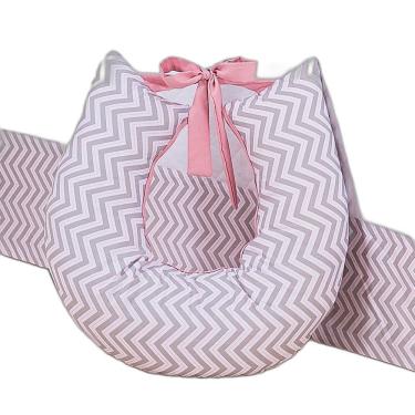 Imagem de Almofada Amamentação Chevron Rosa