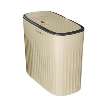 Imagem de Lixeira Estreita Para Banheiro Com Tampa, Cesto De Lixo Para Espaços E