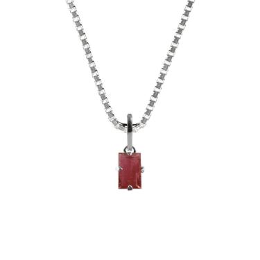 Imagem de Colar 50Cm Prata 925 Turmalina Rosa Natural E Verdadeira