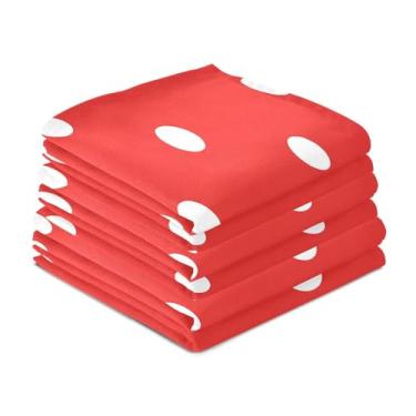 Imagem de Wassud Toalhas de prato de cozinha de bolinhas pacote com 6 panos de prato macios com laço para pendurar toalha de mão super absorvente de secagem rápida toalhas de chá de mesa decorativas 71 x 45 cm