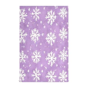 Imagem de xigua Conjunto de 1 panos de prato de cozinha com flocos de neve brancos, macios e altamente absorventes de secagem rápida para limpeza de pratos e limpeza manual, 71 x 45 cm