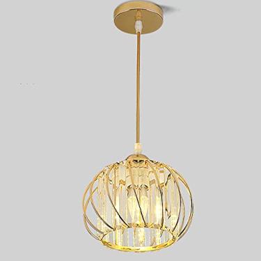 Imagem de Lustre de cristal moderno, mini luminária de teto semi-embutida em metal dourado, luz de teto LED para quarto, sala de estar, corredor, cozinha, sala de jantar, banheiro e lavanderia (lâmpad