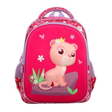 Imagem de Mochila De Costas 14 Leoa 3D Infantil Escolar Passeio