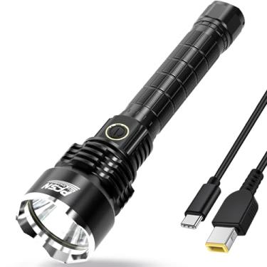 Imagem de Lanternas recarregáveis mais brilhantes de alto lúmens, lanterna tática super brilhante PFSN IPX65 à prova d'água, 400 m de longo alcance, 20 horas de longa duração, melhor lanterna de LED potente