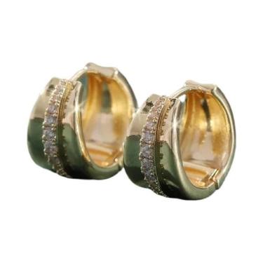 Imagem de Brincos De Argola Com Zircônia Banhados a Ouro Para Mulheres, Design C